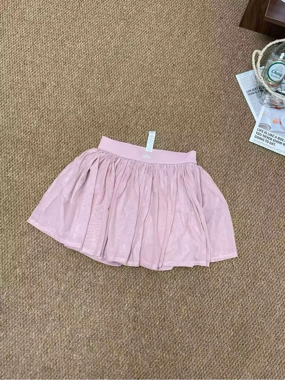 ALO Yoga Pink Top And Mini Skirt Set